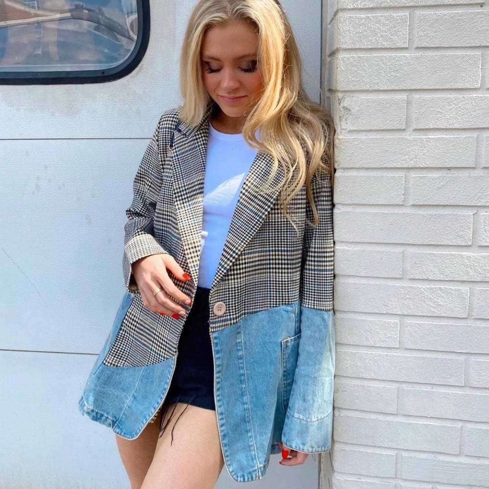 Mixed Texture Blazer